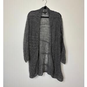 Eileen Fisher Alpaca Net Style Knit Light Weight Cardigan Large